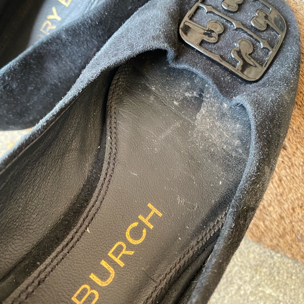 TORY BURCH Georgia Ballet Flat in Black Suede & Leather Sole Women’s Sz 6.5 - Picture 7 of 9